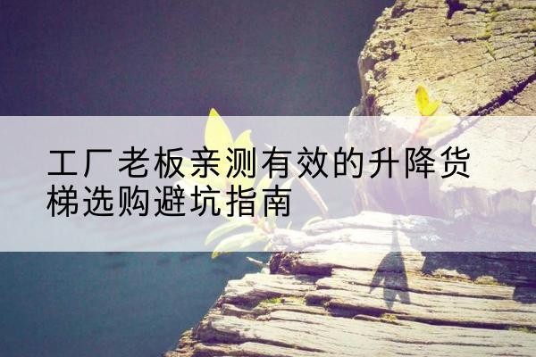 榆次升降货梯怎么选-工厂老板亲测有效的升降货梯选购避坑指南